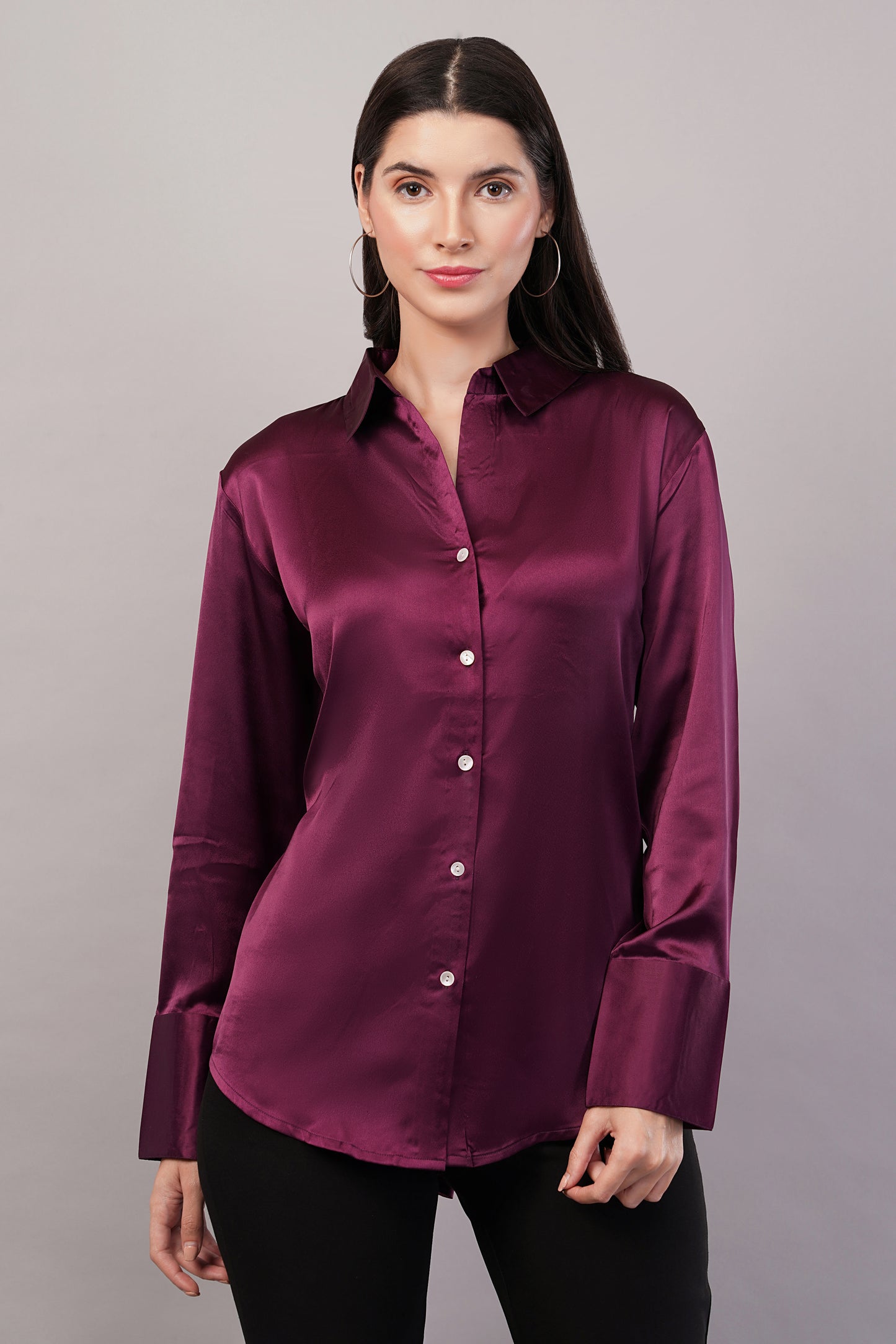 Purple Satin Shirt