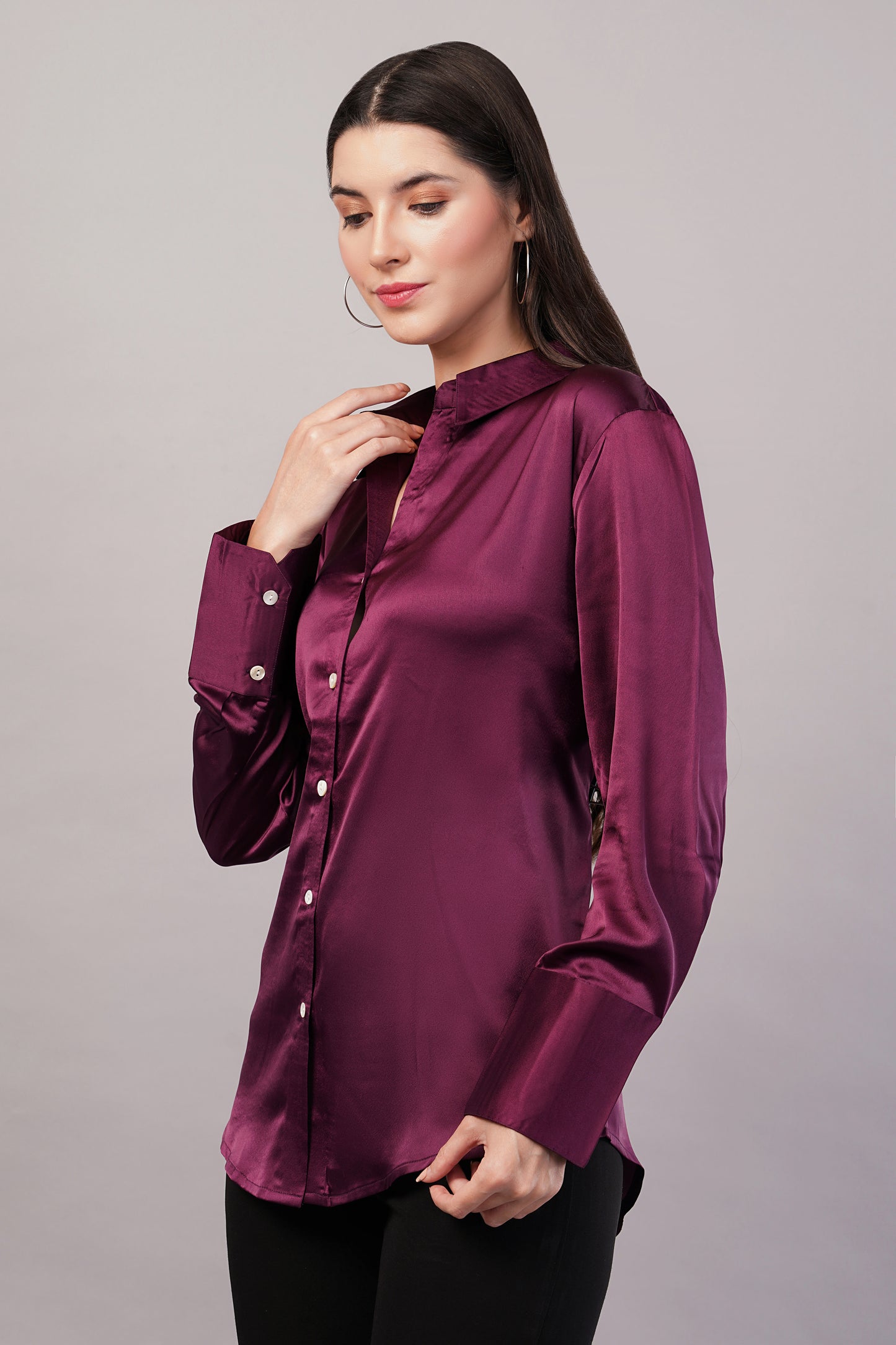 Purple Satin Shirt