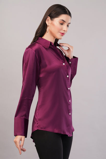 Purple Satin Shirt