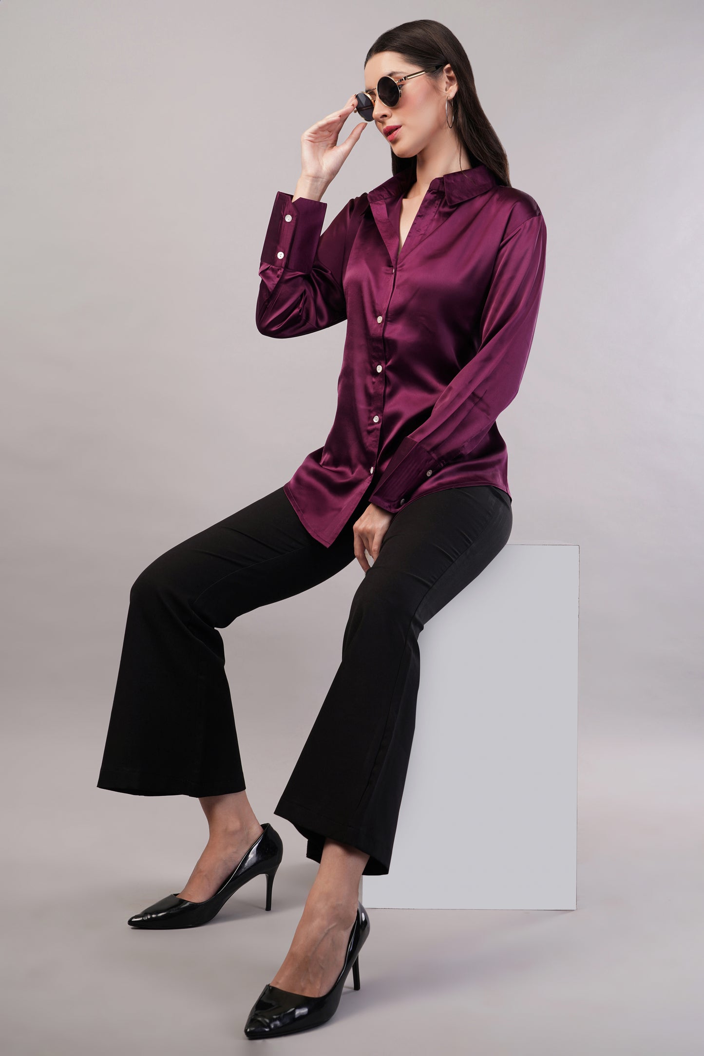 Purple Satin Shirt