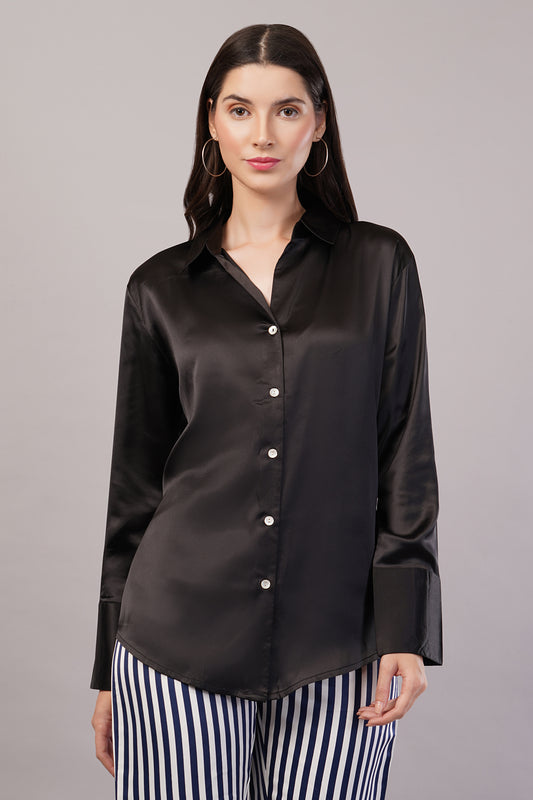 Black Satin Shirt