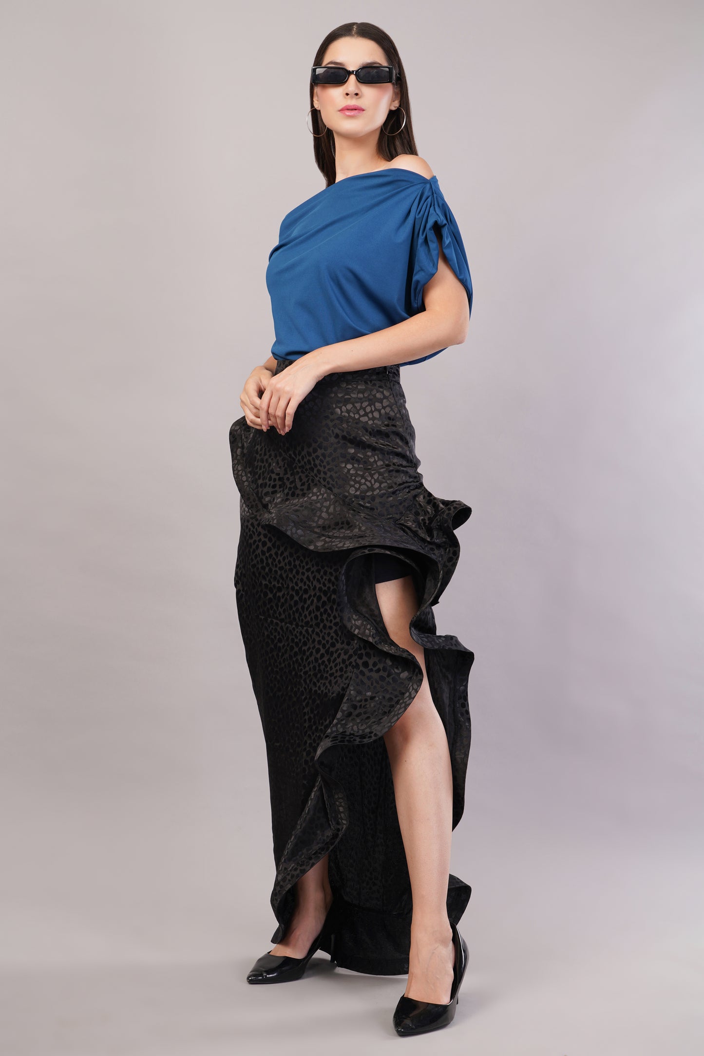 Black Waterfall Skirt